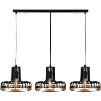Kattovalaisin Linento Lighting Fabia, 3-osainen, musta/kupari