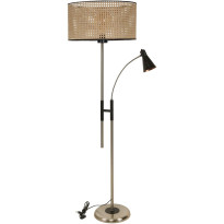 Lattiavalaisin Linento Lighting Forza, 165cm, lukuvalolla, kromi/beige
