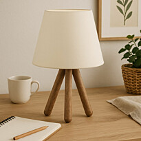 Pöytävalaisin Linento Lighting AYD-1970, Ø22cm, valkoinen/ruskea