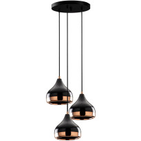 Kattovalaisin Linento Lighting Mint, 3-osainen, Ø37cm, musta/kupari