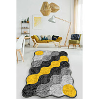 Käytävämatto Linento Circle 4 80x150cm keltainen/harmaa