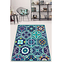 Käytävämatto Linento Mosaic 80x140cm sininen/vihreä