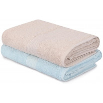 Kylpypyyhe Linento Beverly Hills Polo Club, 70x140cm, vaaleansininen/beige, 2kpl