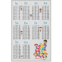 Lastenhuoneen matto Linento Hem Calcul 50x80cm valkoinen