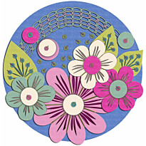 Pyöreä matto Linento Camellia Ø60cm sininen/pinkki