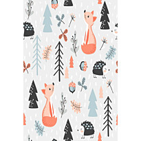 Lastenhuoneen matto Linento Hem Abies 80x120cm harmaa/oranssi