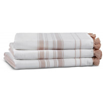 Käsipyyhe Linento Casual Avenue, 50x90cm, valkoinen/beige