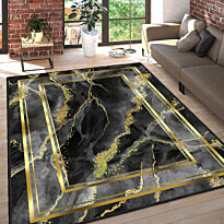 Käytävämatto Linento Els Joyce 100x300cm harmaa/kulta