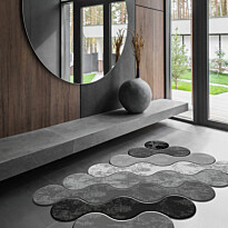 Käytävämatto Linento Wookece Circles 80x150cm harmaa/musta