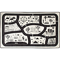 Lastenhuoneen matto Linento Black City mustavalkoinen, eri kokoja