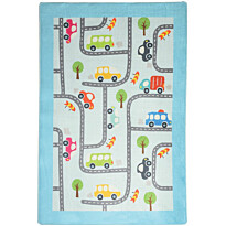 Lastenhuoneen matto Linento Baby Cars sininen
