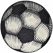 Pyöreä lastenhuoneen matto Linento Ball Ø140cm mustavalkoinen