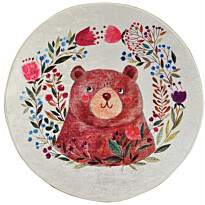 Pyöreä matto Linento Bears Garden Ø140cm punainen/ruskea