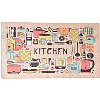 Keittiön matto Linento Happy Lunch 80x200cm vaaleanpunainen