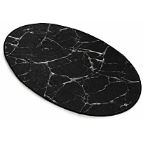 Kylpyhuoneen matto Linento Marble Oval 60x90cm musta