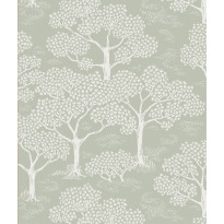 Tapetti Littlephant Woodland Notes, vaaleanvihreä