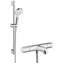 Suihkusetti Hansgrohe Crometta Vario EcoSmart, termostaattihanalla, vettä säästävä, juoksuputkella, kiiltävä kromi