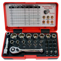 Työkalusarja AmPro, FITS-ALL, 1/4&quot;, 28-osainen