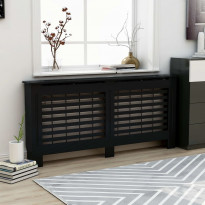Lämpöpatterin suoja musta 172x19x81cm mdf
