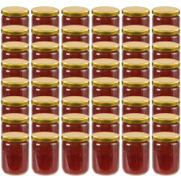 Lasiset hillopurkit kullan värisillä kansilla 48 kpl 230 ml
