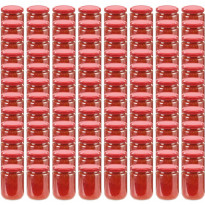 Lasiset hillopurkit punaisilla kansilla 96 kpl 230 ml