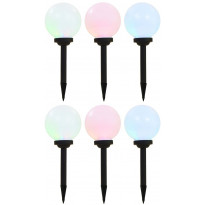 Led-aurinkokennovalaisin 6kpl väriä vaihtava pyöreä 20cm rgb