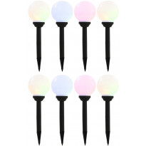 Led-aurinkokennovalaisin 8kpl väriä vaihtava pyöreä 15cm rgb