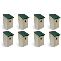 Linnunpöntöt 8 kpl puu 12x12x22 cm