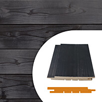 Saunapaneeli Aarni STS-3, 14x120mm, TK kuusi, ympäripontattu, saunasuojattu, musta, eri pituuksia