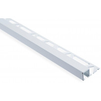 Laattalista Maler neliö, H10x26x2500mm, alumiini, valkoinen maalattu