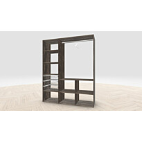 Vaatehuoneen kaapisto Mirror Line, kapea I-malli koreilla ja tangolla, 1700x2100x510mm, eri värejä