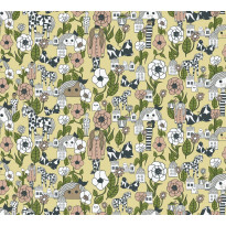 Tapetti Marimekko Marikylä, keltainen, 0.7x10.05m