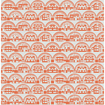 Tapetti Mini Moderns Metroland, 0.52x10m, non-woven, oranssi