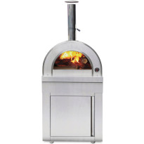Kesäkeittiön puilla lämpiävä pizzauuni Myoutdoorkitchen Stainless Collection Naples