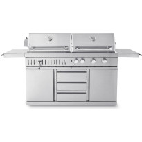 Vapaasti seisova kaasugrilli ja hiiligrilli Myoutdoorkitchen Stainless Collection