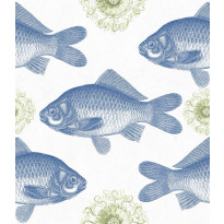 Paneelitapetti Mindthegap Fish Blue, 1.56x3m