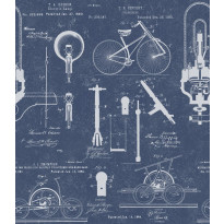Paneelitapetti Mindthegap Patents Blue, 1.56x3m