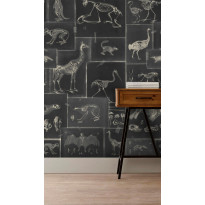 Paneelitapetti Mindthegap Zooarchaeology Anthracite, 1.56x3m