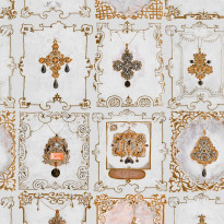 Paneelitapetti Mindthegap Anna&#039;s jewelry, 1.56x3m, harmaa
