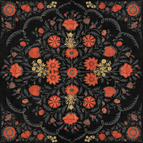 Paneelitapetti Mindthegap Hindu bloom, 1.56x3m, musta