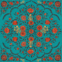 Paneelitapetti Mindthegap Hindu bloom, 1.56x3m, turkoosi