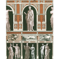 Paneelitapetti Mindthegap Statues antique, 1.56x3m, oranssi