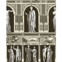 Paneelitapetti Mindthegap Statues antique, 1.56x3m, harmaa