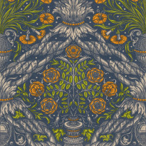 Paneelitapetti Mindthegap Floral ornament, 1.56x3m, sininen/oranssi