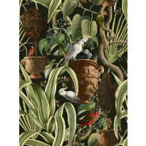 Paneelitapetti Mindthegap Exotic menagerie, 1.56x3m, musta/vihreä