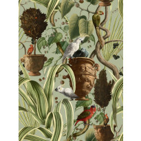 Paneelitapetti Mindthegap Exotic menagerie, 1.56x3m, vihreä