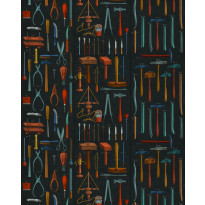 Paneelitapetti Mindthegap Old Tools, 1.56x3m, antrasiitti