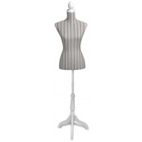 Mallinukketorso nainen raidallinen pellava