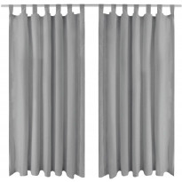 Mikro-satiiniverhot silmukoilla 2 kpl 140x175 cm harmaa