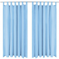 Mikro-satiiniverhot silmukoilla 2 kpl 140x175 cm turkoosi